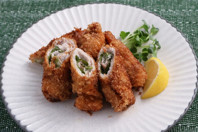 豚薄切り肉のロールカツ